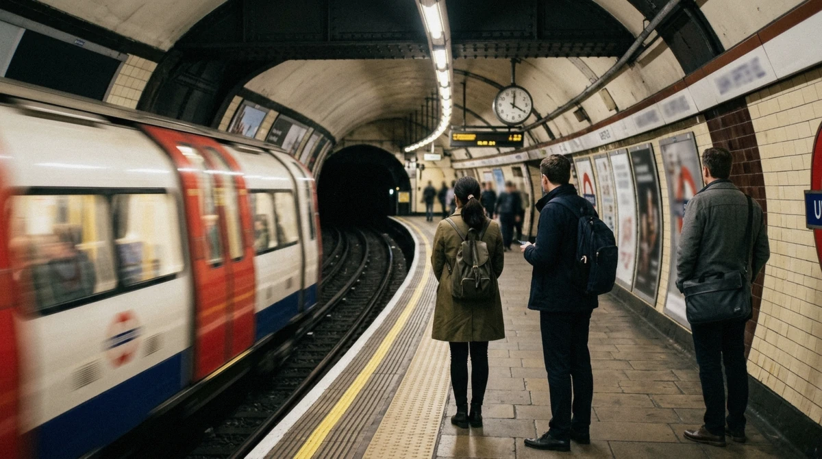 A London Underground roundel sign at a station entrance, getting around on a 2 day london itinerary