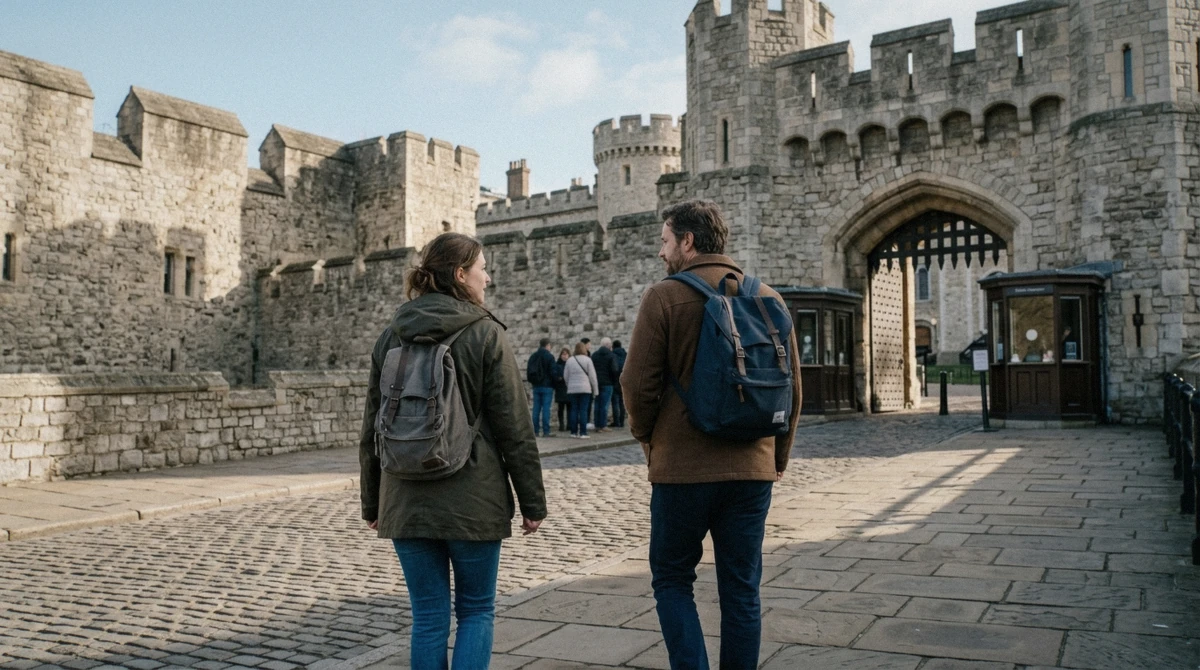 Visitors at the Tower of London entrance gates using a london pass 2 day itinerary strategy
